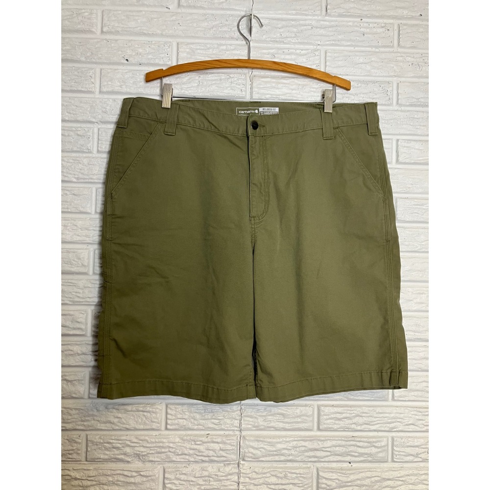 Carhartt rugged flex relaxed fit‎ shorts men's size 40 olive green work wear
